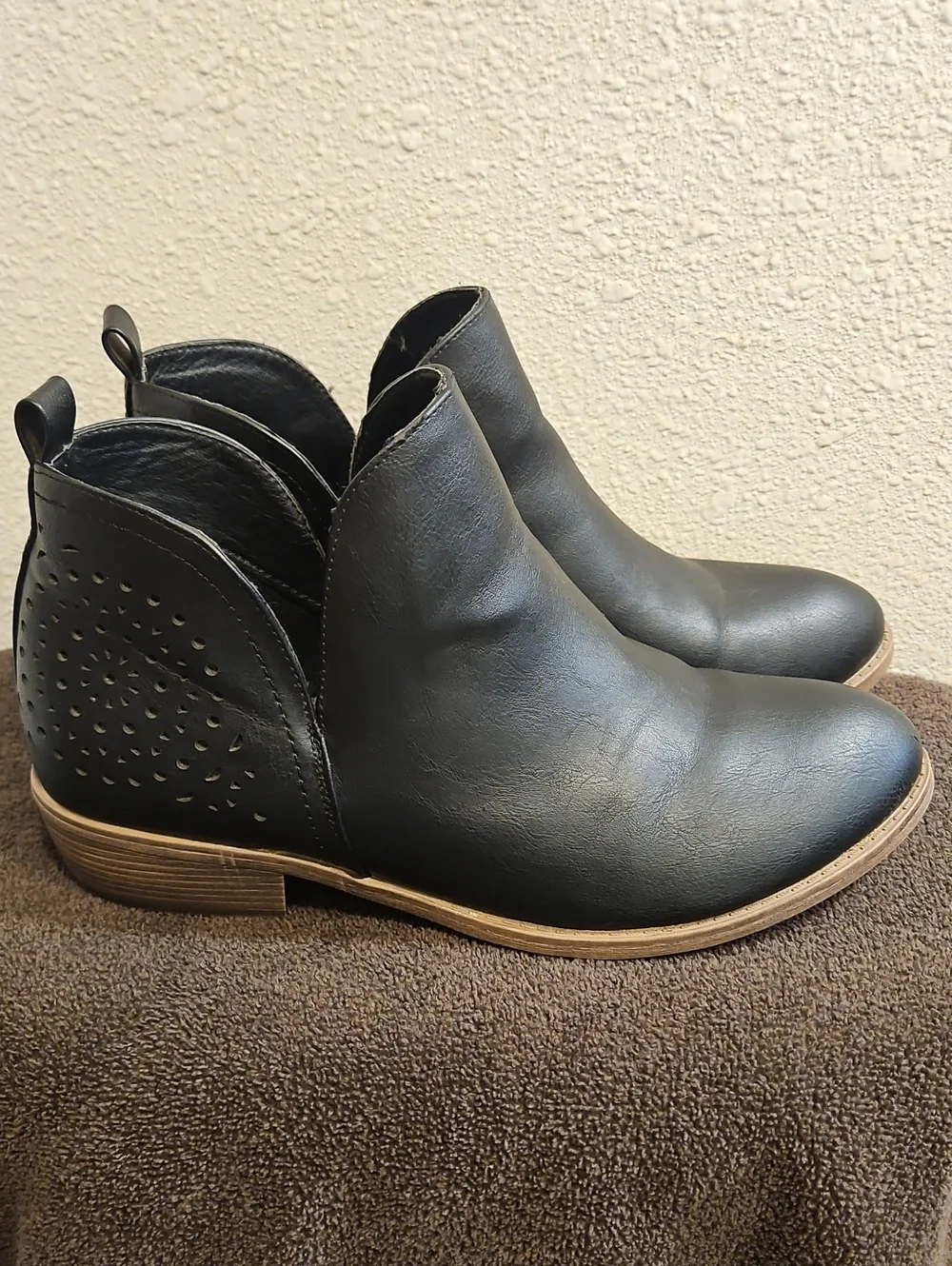 Women's Black Slip-On Ankle Boots